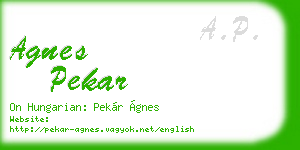agnes pekar business card